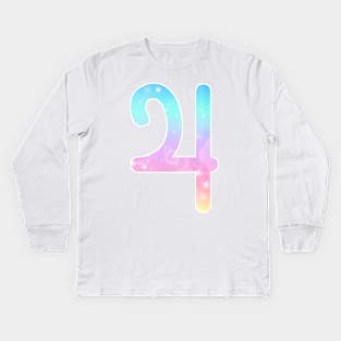 Jupiter Planet Symbol in Magical Unicorn Colors Kids Long Sleeve T-Shirt